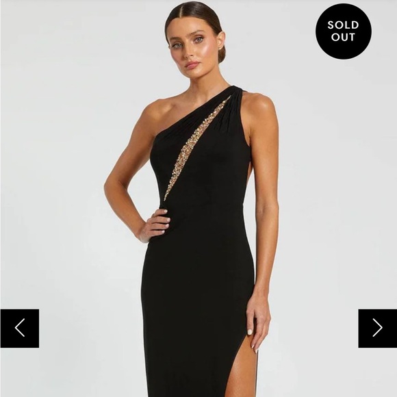 Mac Duggal Dresses & Skirts - Elegant Black Evening Dress with Gold Accents